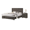 Lola Classic King Size Bed, Wood Grain, Strong Block Legs, Taupe Brown By Casagear Home