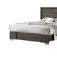 Lola Classic King Size Bed Wood Grain Strong Block Legs Taupe Brown By Casagear Home BM300205