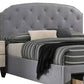 Nue Twin Upholstered Bed with Curved Tufted Headboard Nailhead Trim Gray By Casagear Home BM300240