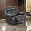 Nuna 40 Inch Power Recliner Chair with Manual Pull Tab Taupe Faux Leather By Casagear Home BM300312