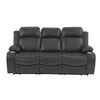 Seda 80 Inch Power Reclining Sofa USB Port Charcoal Vegan Faux Leather By Casagear Home BM300318