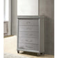 Sam 54 Inch Tall Dresser 5 Drawers Chest Clear Acrylic Legs Silver Finish By Casagear Home BM300560