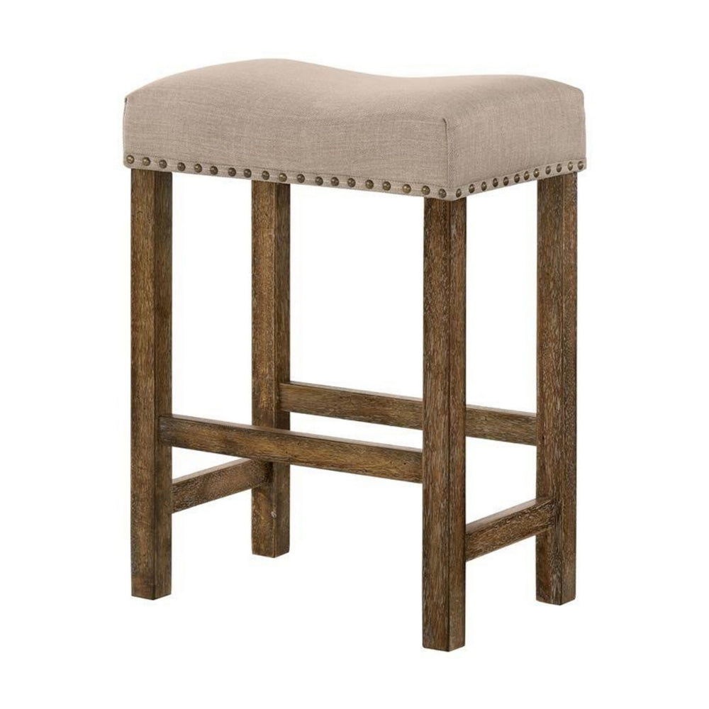 Sera 26 Counter Height Stool Set of 2 Brown Wood Beige By Casagear Home BM300640