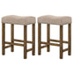 Sera 26 Counter Height Stool Set of 2 Brown Wood Beige By Casagear Home BM300640