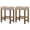 Sera 26 Counter Height Stool Set of 2 Brown Wood Beige By Casagear Home BM300640