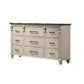 Giyu 63 Inch Modern Wide Dresser 9 Drawers Fluted Panels Antique White By Casagear Home BM300697