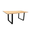 71 Inch Live Edge Dining Table U Design Black Metal Legs Natural Brown By Casagear Home BM300784