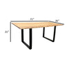 71 Inch Live Edge Dining Table U Design Black Metal Legs Natural Brown By Casagear Home BM300784