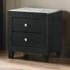 Yoh 23" 2 Drawer Nightstand, Marble Top, Metal Knobs, Black By Casagear Home