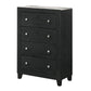 Yoh 47’’ 4 Drawer Dresser Chest Marble Top Metal Black By Casagear Home BM300825