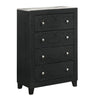 Yoh 47’’ 4 Drawer Dresser Chest Marble Top Metal Black By Casagear Home BM300825