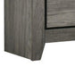 Lei 26’’ 2 Drawer Nightstand Sleek Metal Handles Gray Wood By Casagear Home BM300828