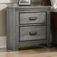 Lei 26" 2 Drawer Nightstand, Sleek Metal Handles, Gray Wood By Casagear Home