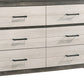 Yaz 58’ 6 Drawer Dresser Bar Handles White and Gray By Casagear Home BM300832