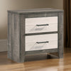 Yaz 25" 2 Drawer Nightstand, Bar Handles, White and Gray By Casagear Home