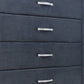 Moha 50’’ Tall 5 Drawer Dresser Chest Glass Gray Velvet By Casagear Home BM300836