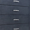 Moha 50’’ Tall 5 Drawer Dresser Chest Glass Gray Velvet By Casagear Home BM300836