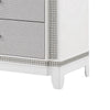 Abi 54 Inch Tall 5 Drawer Dresser Chest Textured Front Crystals White By Casagear Home BM300860