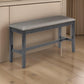 48" Dining Bench, Padded Seating, Gray Upholstery, Black By Casagear Home