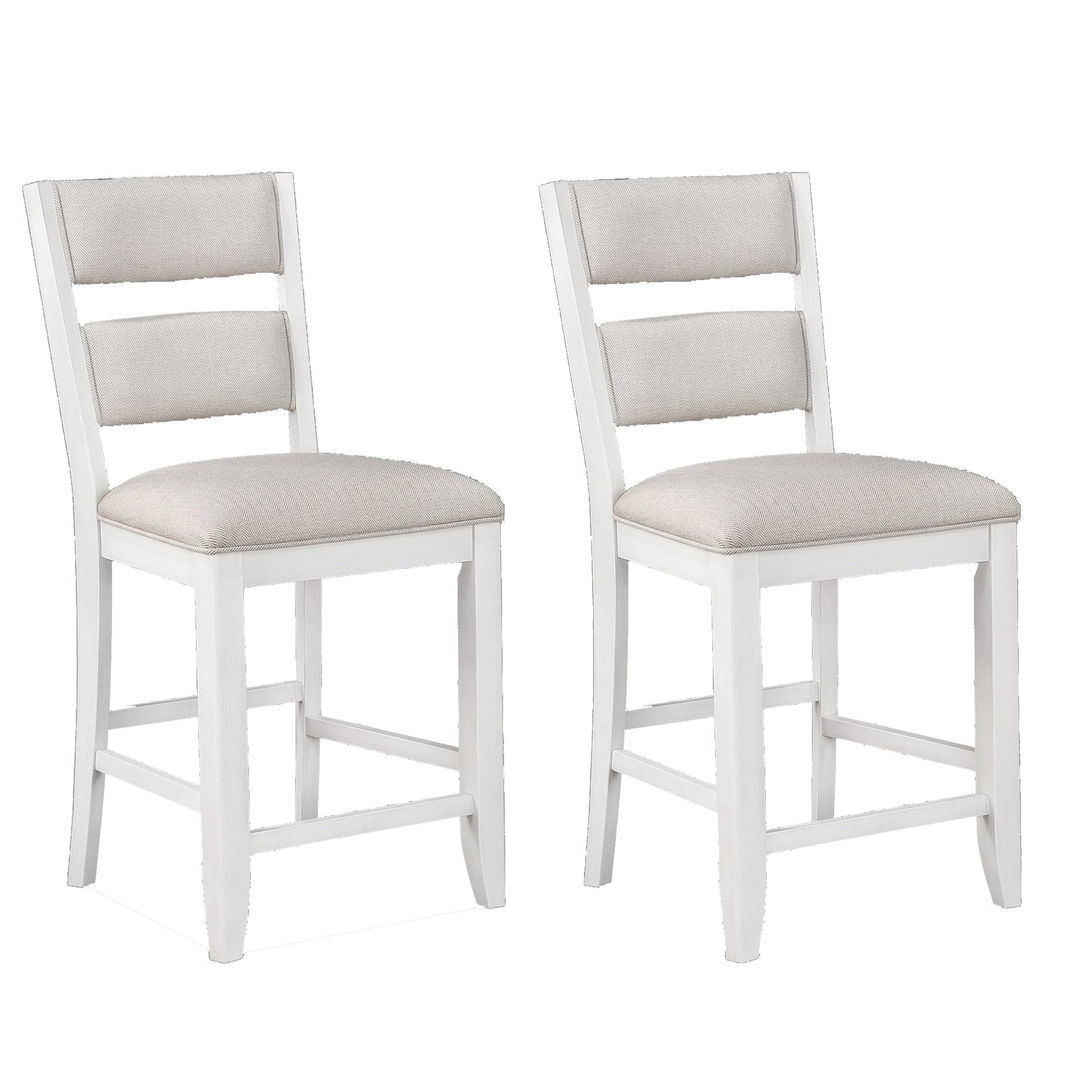 Kith 24’’ Counter Height Chairs Set of 2 Padded Seat White By Casagear Home BM300882