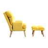 Nina 28 Inch 2 Piece Accent Chair and Ottoman Set Splayed Legs Yellow - BM300900 BM300900