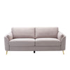 Jace 79 Inch Sofa Beige Polyester Gold Metal Legs Loose Pillow Back By Casagear Home BM300916