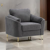 Jace 35’’ Accent Chair Dark Gray Polyester Gold Legs By Casagear Home BM300917