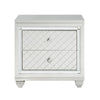 Piros 29’’ 2 Drawer Nightstand Mirrored Silver Diamond Frame By Casagear Home BM300945