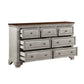 Kova 65 Inch Dual Tone Dresser 7 Drawers Routed Pilasters Gray Brown By Casagear Home BM300952