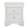 Teich 24 Inch Wood Nightstand 2 Drawers Textured Panels Crisp White By Casagear Home BM300959