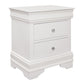 Teich 24 Inch Wood Nightstand, 2 Drawers, Textured Panels, Crisp White By Casagear Home