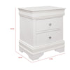 Teich 24 Inch Wood Nightstand 2 Drawers Textured Panels Crisp White By Casagear Home BM300959