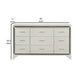 Oro 64 Inch Dresser 9 Drawers Silver Trim Chrome Bar Handles White By Casagear Home BM300973