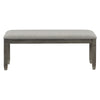 Rome 48’ Bench Gray Fabric Padded Seat Antique Gray Wood By Casagear Home BM300989