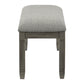 Rome 48’ Bench Gray Fabric Padded Seat Antique Gray Wood By Casagear Home BM300989