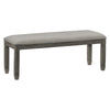 Rome 48’ Bench Gray Fabric Padded Seat Antique Gray Wood By Casagear Home BM300989