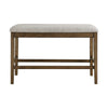 Carl 39’ Counter Bench Gray Fabric Seat Light Oak Wood By Casagear Home BM301005