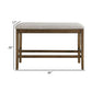 Carl 39’ Counter Bench Gray Fabric Seat Light Oak Wood By Casagear Home BM301005