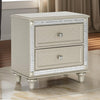 Juhi 29" Nightstand, Acrylic Crystal Accents, Silver Trim By Casagear Home