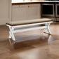 60" Bench, Polyester Upholstery, Antique White Finish By Casagear Home