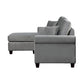 Daye 83 Inch Sectional Sofa Reversible Chaise Tufted Gray Velvet Fabric By Casagear Home BM301144