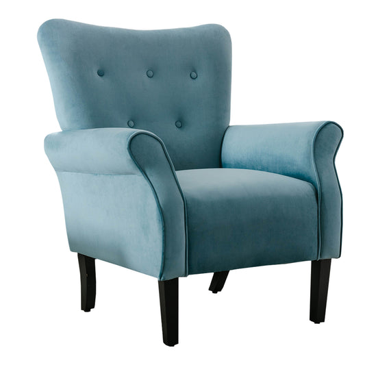 Cilic 32’’ Accent Chair Tufted Backrest Blue Fabric By Casagear Home BM301175