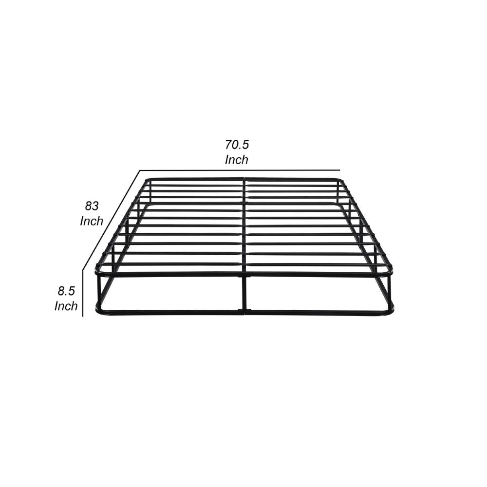 Zena 9 Inch California King Mattress Foundation Black Steel 12 Slats By Casagear Home BM301192