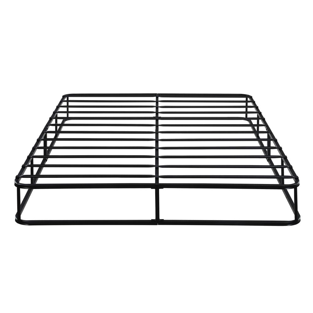 Zena 9 Inch California King Mattress Foundation, Black Steel, 12 Slats By Casagear Home