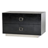 Hart 32’’ Nightstand 2 Drawers Crocodile Texture Black By Casagear Home BM301315