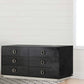 Hart 63 Inch Dresser 6 Drawers Crocodile Skin Texture Lacquer Black By Casagear Home BM301316