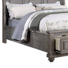 Demi King Size Bed Sleigh Headboard 2 Storage Drawers Oak Gray Wood By Casagear Home BM301329