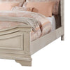 Bev Classic California King Bed with Scalloped Trimmed Design Cream White By Casagear Home BM301331