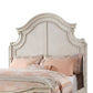 Bev Classic King Size Bed with Scalloped and Trimmed Design Cream White By Casagear Home BM301332