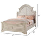 Bev Classic King Size Bed with Scalloped and Trimmed Design Cream White By Casagear Home BM301332